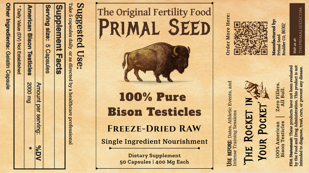 *GRAIN FINISHED*  100% Pure American Bison Testicles